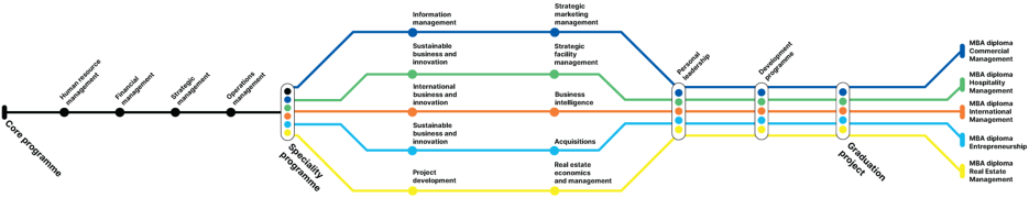 Five specialisations of the Master of Business Administration