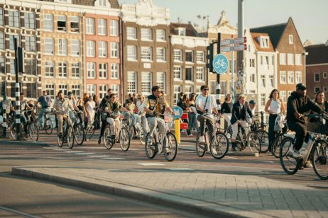 People on bikes