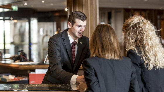 Tio student doing an internship at Grand Hotel Huis ter Duin
